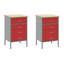 Set Of 4 Red Steel, Large