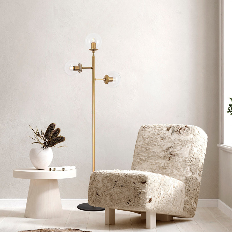 64.06'' Tree Floor Lamp, Gold, Clear