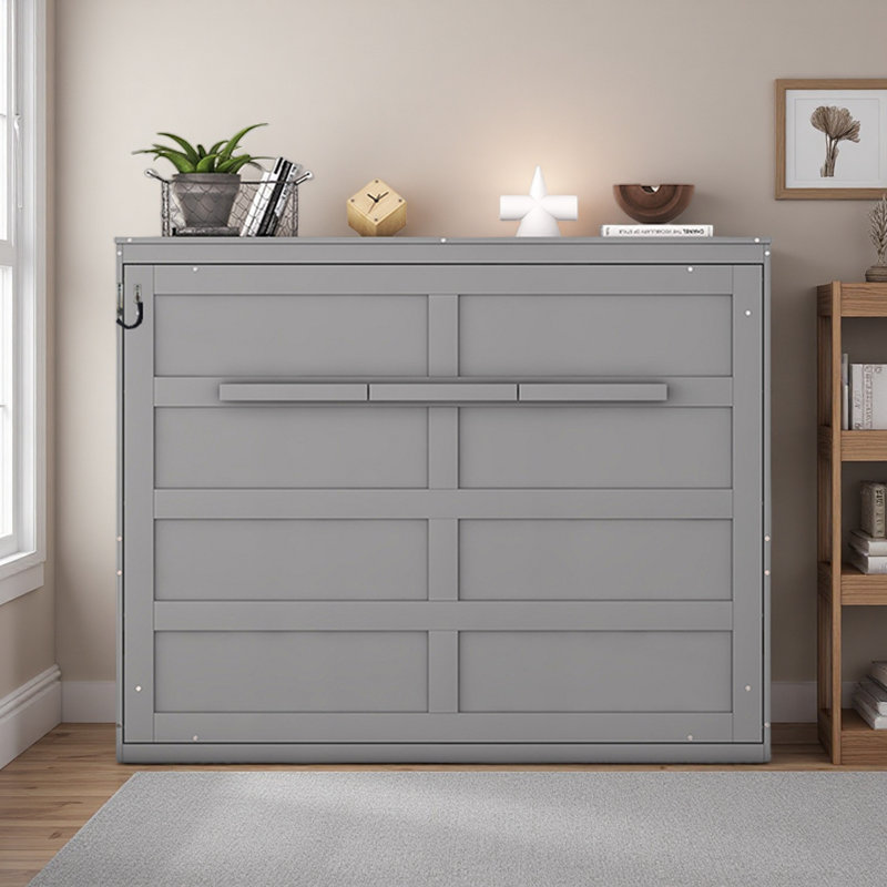 Murphy Bed Wall Bed, Gray, Full