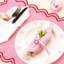 Napperons brodés, ensemble de 6 décorations de table de salle à manger (rose)-1384230640