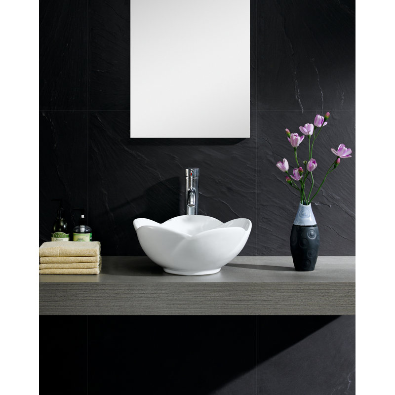 Modern Ceramic Circular Vessel Bathroom Sink