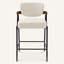 Tabouret de bar enveloppant en noyer avec siège rembourré-418163235