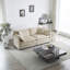 Canapé moderne en chenille beige 2 - Base en bois massif et rembourrage confortable pour le salon 2 avec 4 coussins, structure, tissu de revêtement respirant, siège