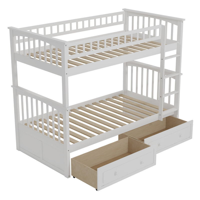 Gammons Kids Twin Over Twin Bunk Bed, White