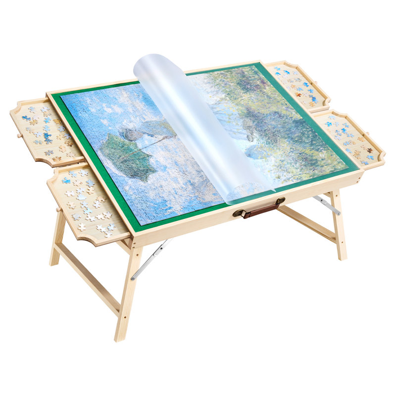 1500 Piece Puzzle Board with Drawers and Folding Legs, Adjustable Positions