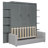 Queen Murphy Bed Wall Bed with Sofa,Gray