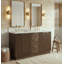 Ensemble de meuble-lavabo cannelé double 60 po avec comptoir en quartz et lavabos en porcelaine 60 po-131226846-131226851