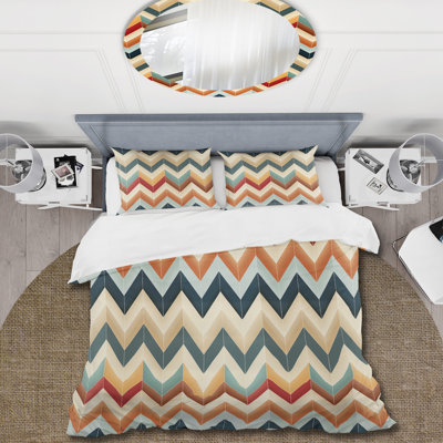 Literie à chevrons beige à chevrons élégants