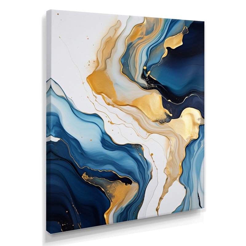 «Distant River liquide», reproduction d'art mural plage et océan, H 20 po x l 12 po x P 1 po, Toile tendue
