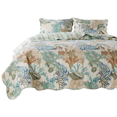  Multicolor Microfiber 3 Piece Quilt Set