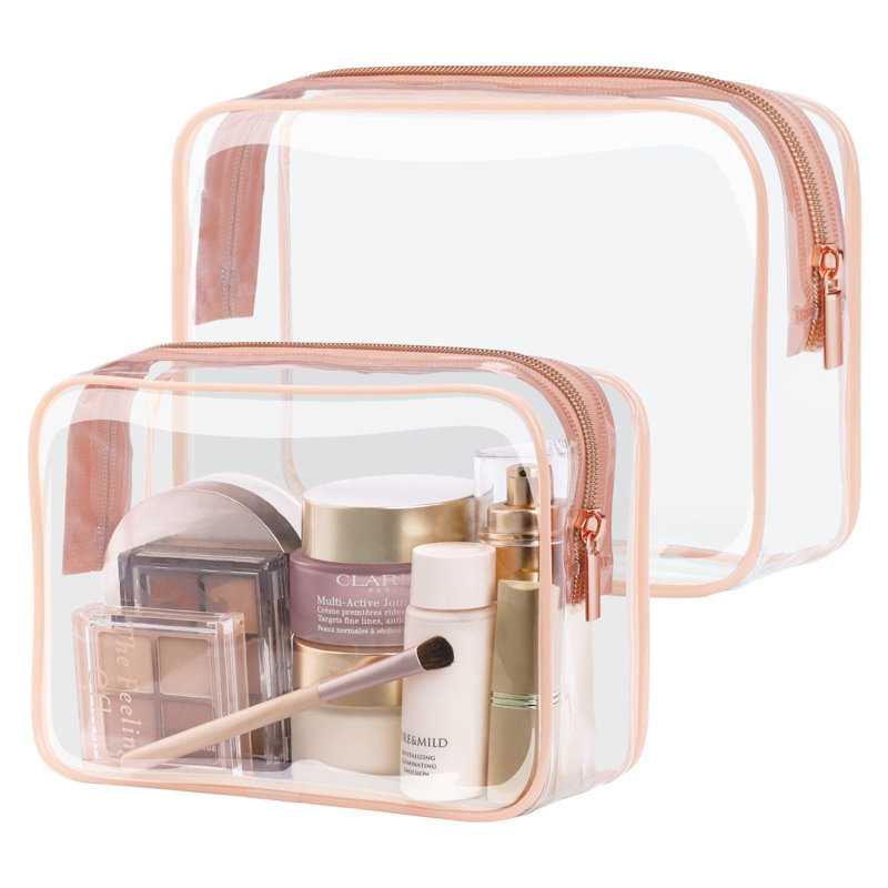 Trousse de maquillage transparente - 2 trousses de toilette approuvées par la TSA