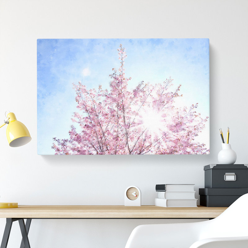 Pink Japanese Cherry Tree In Spring - Wrapped Canvas, 35cm H x 50cm W x 3cm D