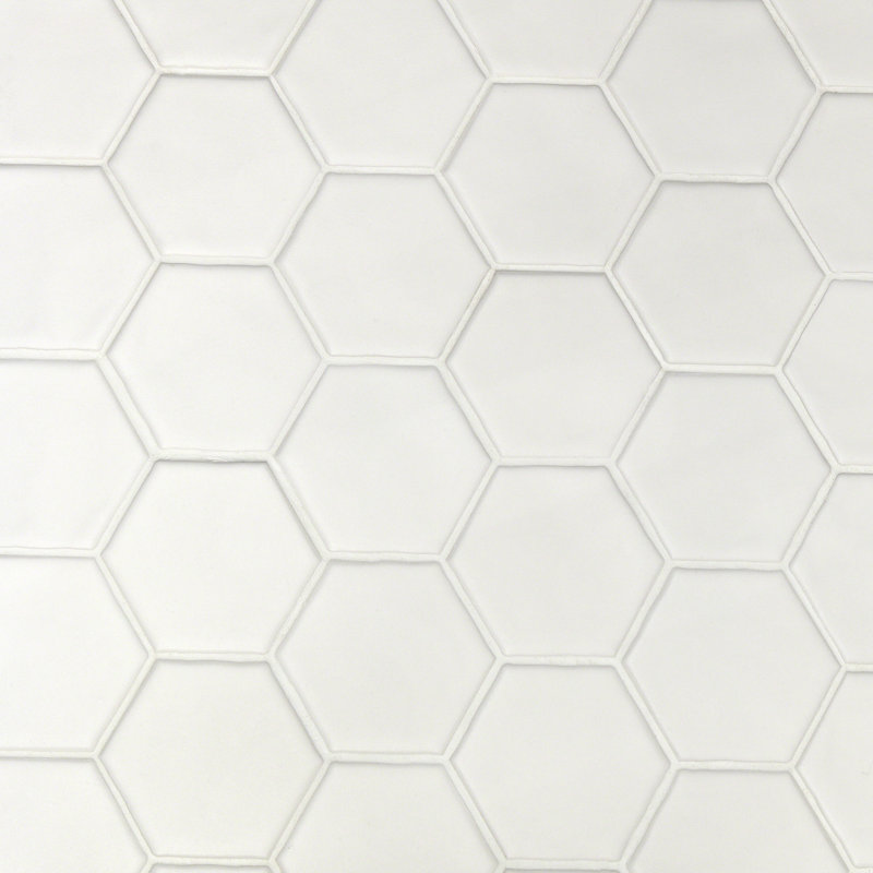 Brookville 3" x 3" Ceramic Honeycomb Mosaic Wall & Floor Tile, White