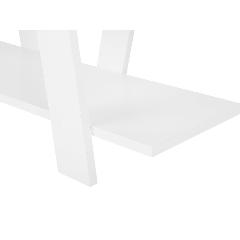 Lacey-Mai Solid Wood Base Computer Desk, White/Grey