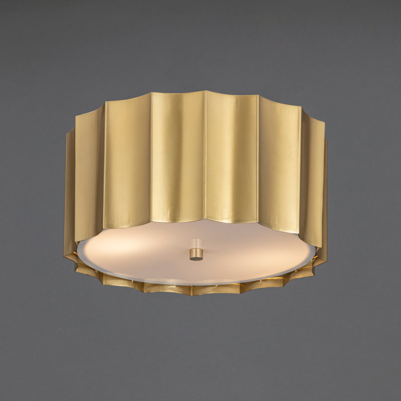 Allegra-Flush Mount, Weathered Brass