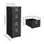 Classeur vertical en métal 4 tiroirs avec serrure, classeur en acier robuste pour bureau personnel, noir