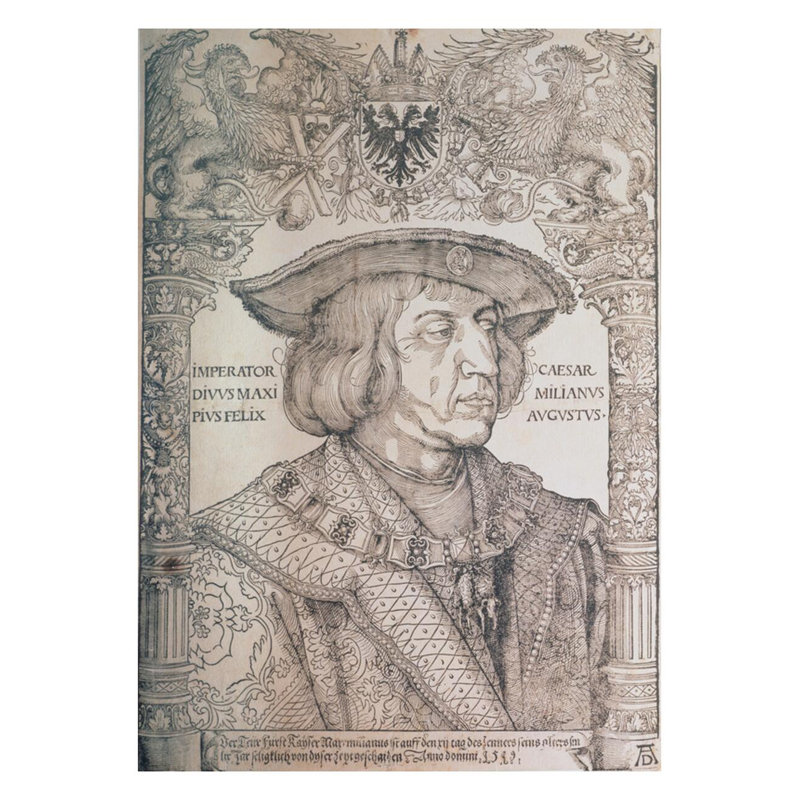 «Maximilian I Emperor of Allemagne» (1459-1519) par Albrecht Dürer - Estampe numérique, H 28 po x l 22 po