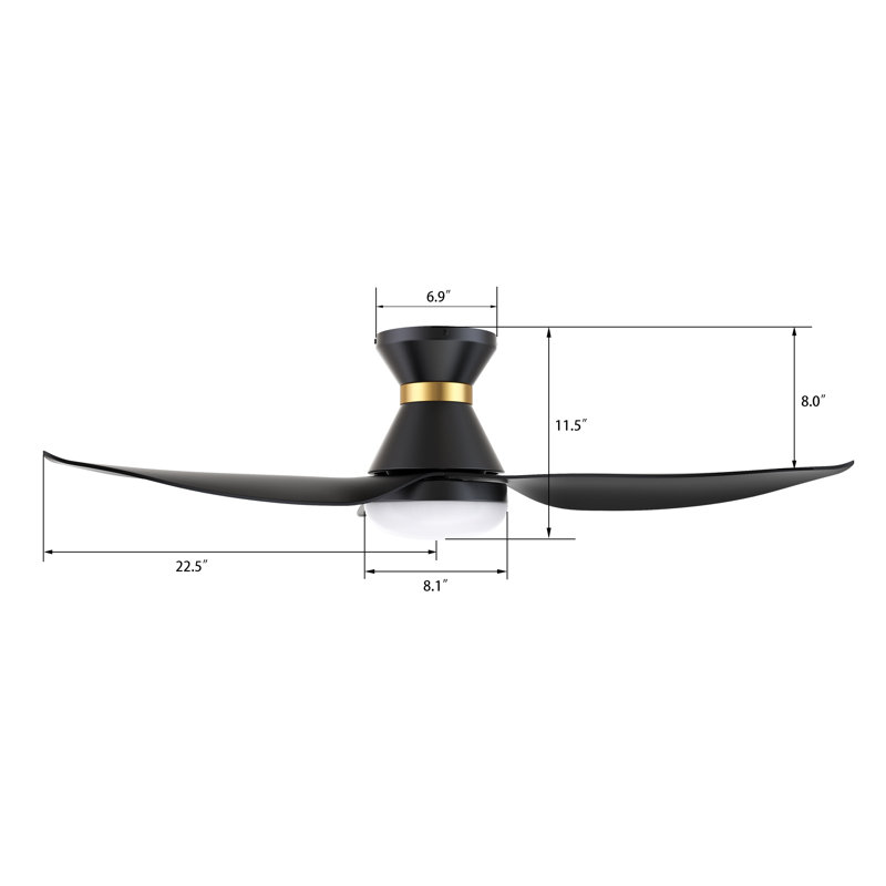 45'''' Smart Ceiling Fan With Remote, Light Kit IncludedWorks With Google Assistant And Amazon Alexa,Siri Shortcut., Black
