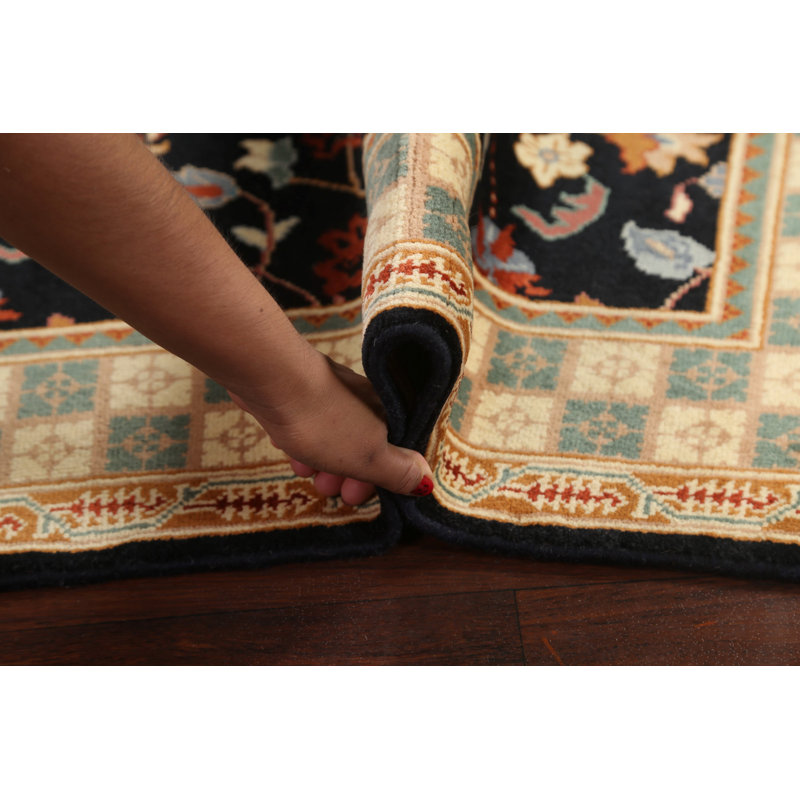 Peshawar Chobi One-of-a-Kind 4'0'' x 5'11'' New Age Rectangle Wool Area Rug in Black