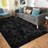 Soft Black Shag Rug 5 x 7 ft, Indoor Area Rug for Living Room Bedroom Home Decor-520308967