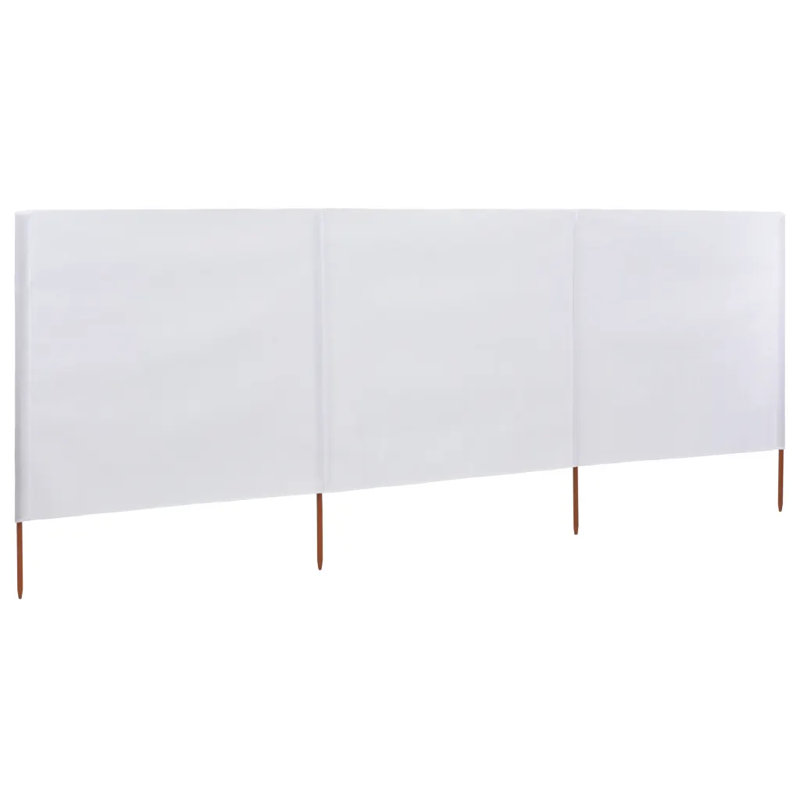 Kendry Solid Wood Folding Room Divider, 31.5cm H x 157.48cm W x 3cm D, Sand White, 3