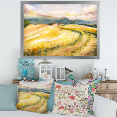 Golden Fields of Tuscany, Italie - peinture sur toile