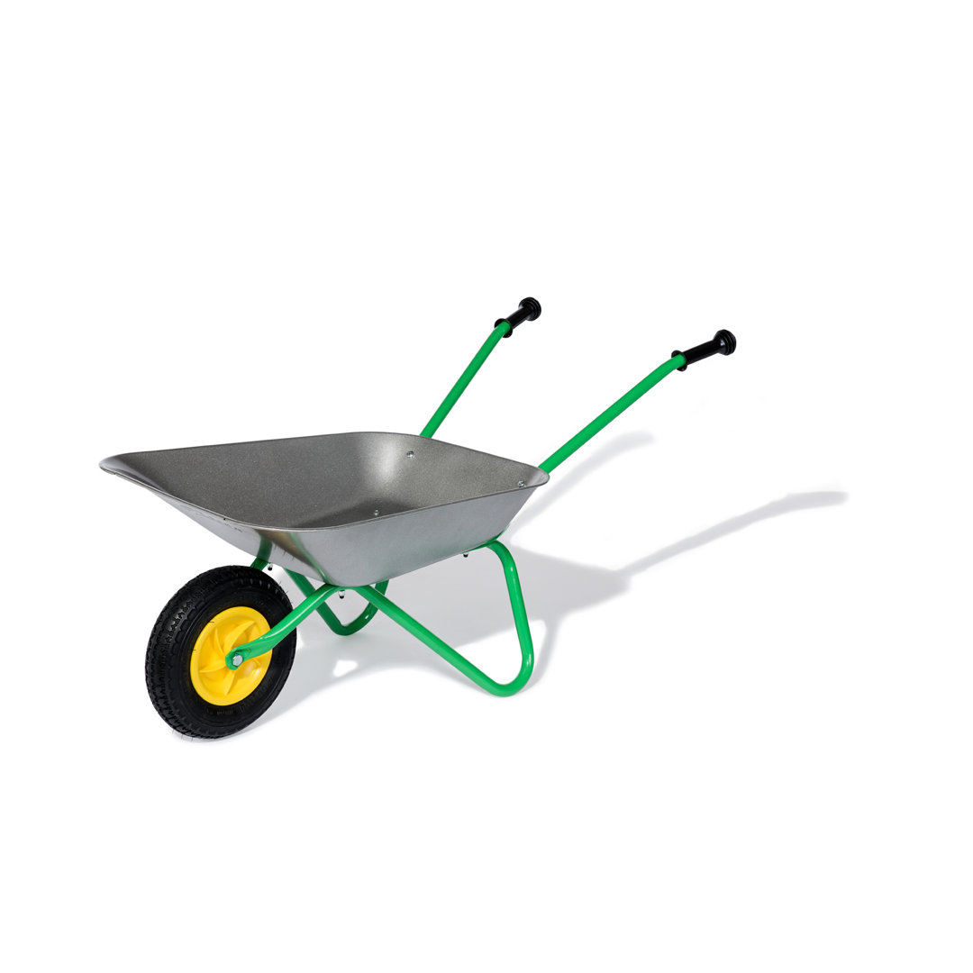 Rolly Toys Child''s Silver Metal Wheelbarrow with Front Air Tyre