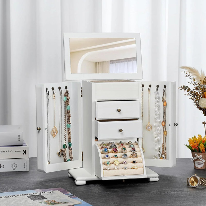 Boîte à bijoux en bois, Blanc