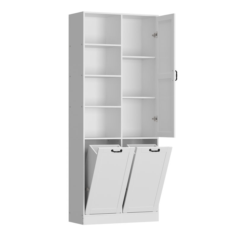 Armoire à linge autoportante Naotaka, Blanc