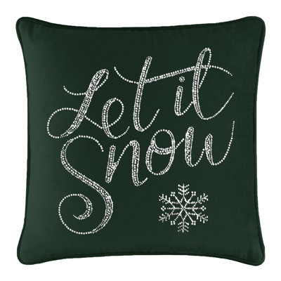 Coussin «Let It Snow» Sparkles Home | Velours avec perles et strass | Insertion de plumes