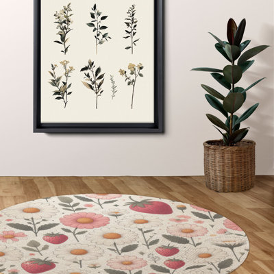 Tapis tressé Strawberry Flower Fields