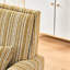 Chaise d'appoint moderne à rayures jaunes et blanches, sièges confortables, revêtement, siège en bois de pin, fauteuil rembourré confortable à rayures, pour plusieurs pièces, pin massif, mousse à haute densité