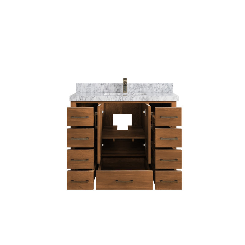 Ensemble de meuble-lavabo simple 42 po Malibu, Marbre de Carrare
