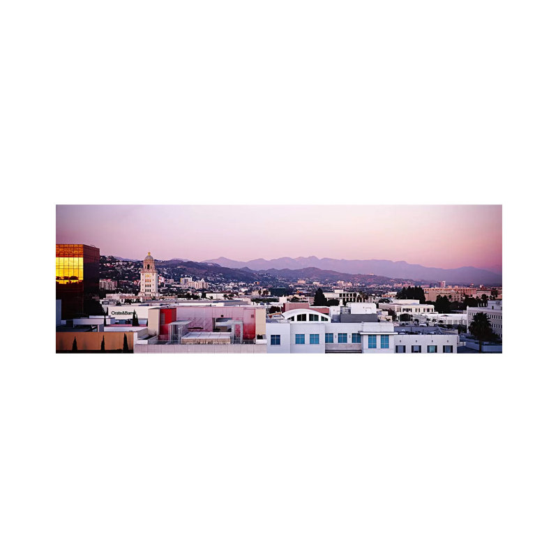 High Angle View Of A Cityscape - Wrapped Canvas Panoramic Print, 30.48 cm H x 91.44 cm W x 1.91 cm D