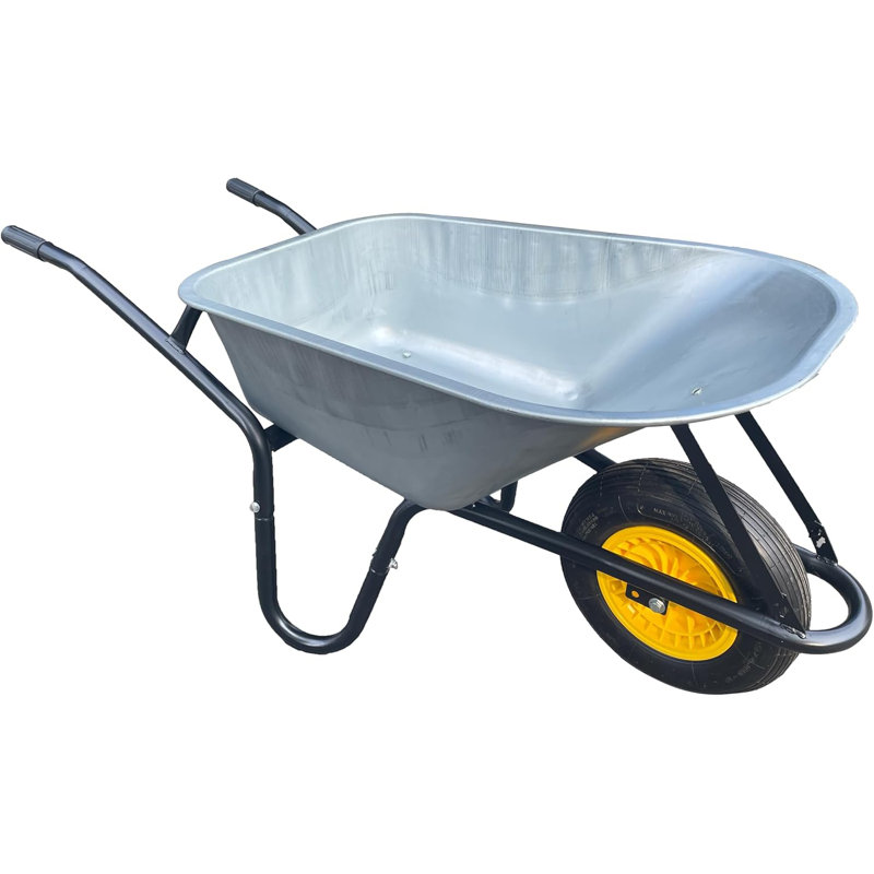 Neo 120L Large Heavy Duty Solid Wheelbarrow Wheel Barrow Garden Trolley Tyre Puncture Proof