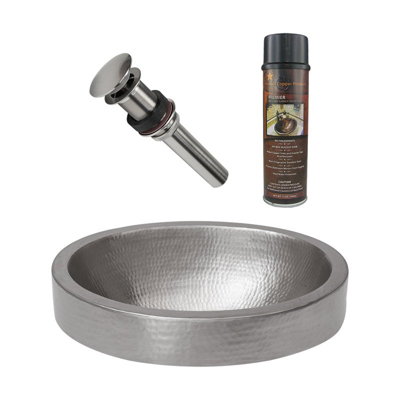 Premier Copper Products BSP5_VO17SKEN-P Bathroom Sink And Drain Package