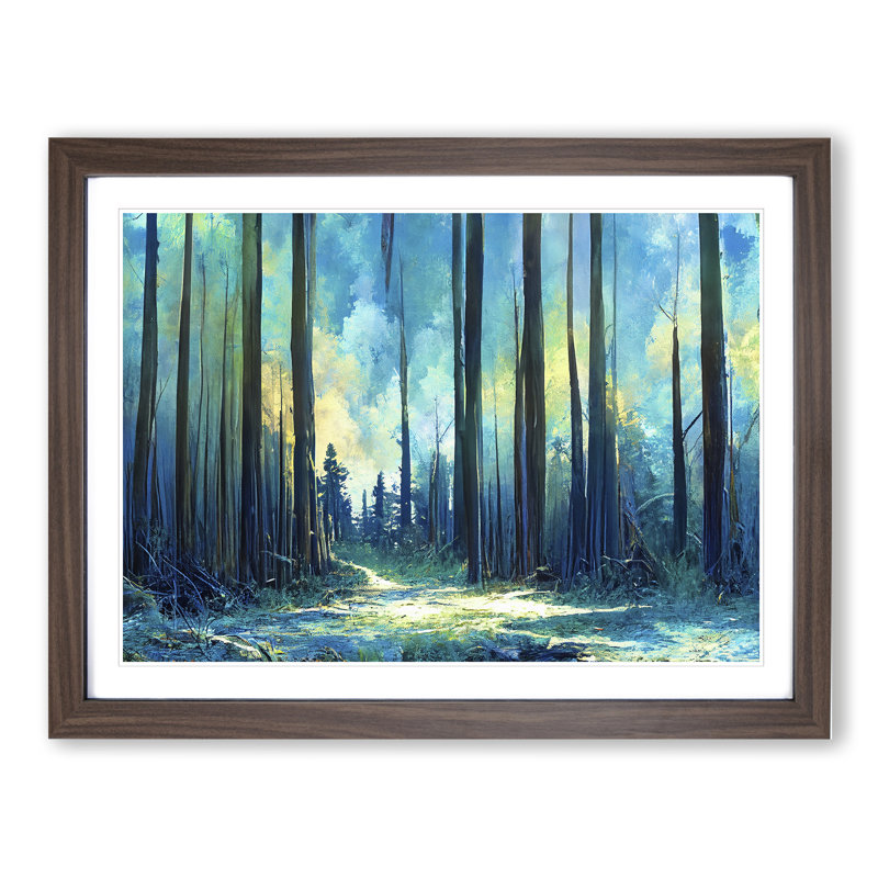 Cool Abstract Forest Vol.3 - Framed Print, 46cm H x 64cm W x 2cm D, Walnut