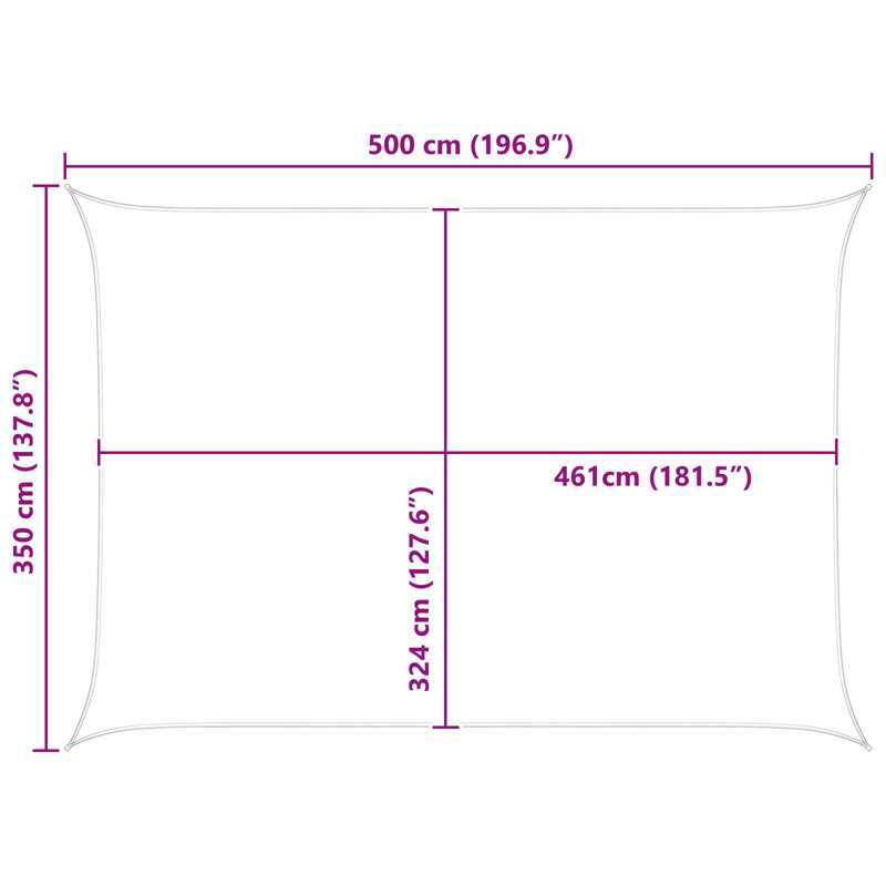 Vidaxl Sunshade Sail Oxford Fabric Rectangular Patio Shade Sunscreen Canopy, 3.5m W x 5m L, Orange/Brown