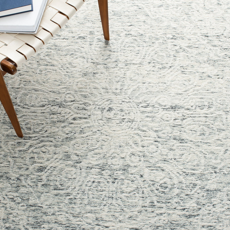 Iconium Hand Tufted Indian Wool And Cotton With Latex Solid Color Rug, Rectangle 6' x 9'