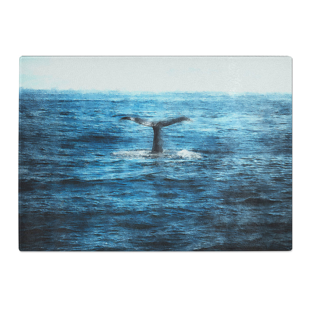 Tempered Glass Blue Whale Chopping Board