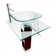 The Renovators Supply Inc. 19.75'' Gloss White Glass Square Bathroom Sink with Faucet