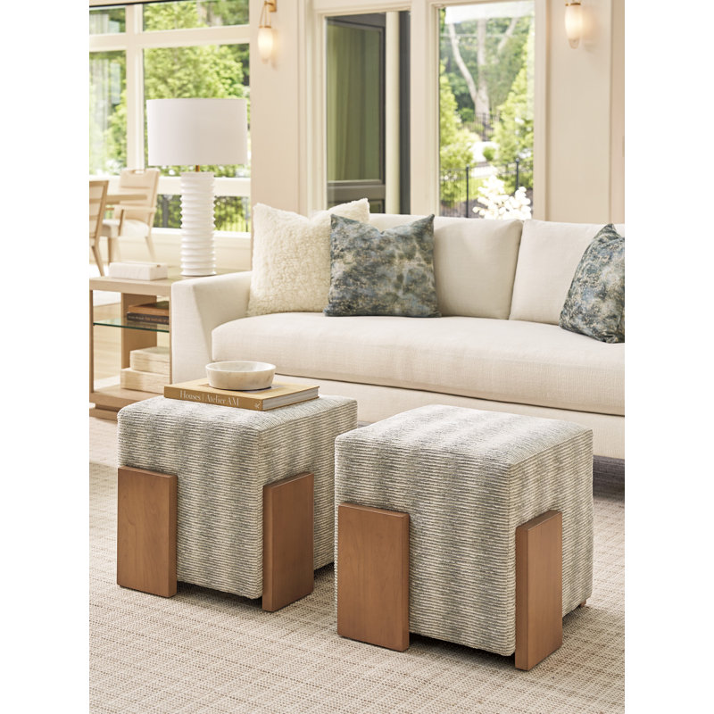 Sunset Key Hamden 20.5" Wide Square Striped Standard Ottoman