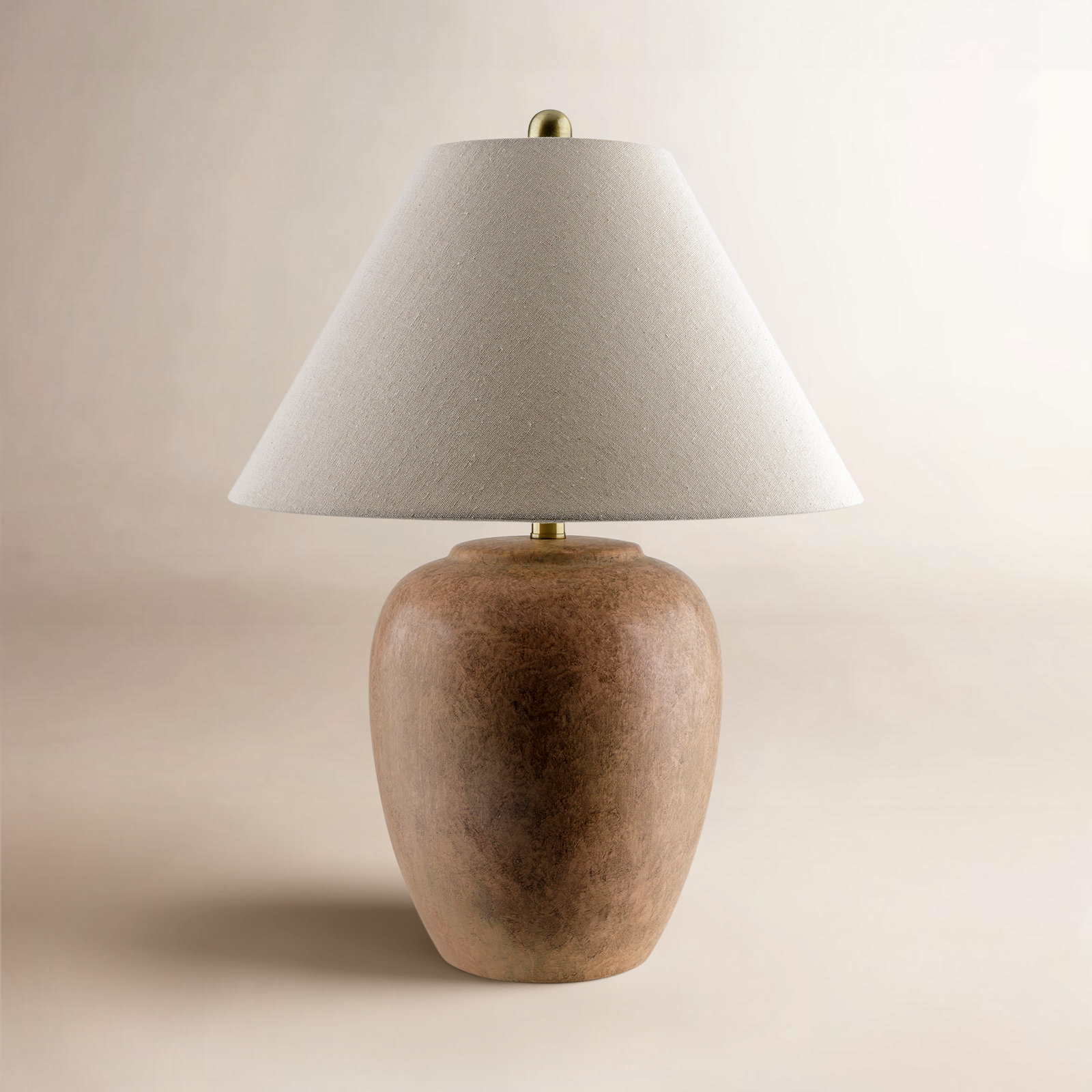 Eustacia Ceramic Table Lamp, Distressed Brown