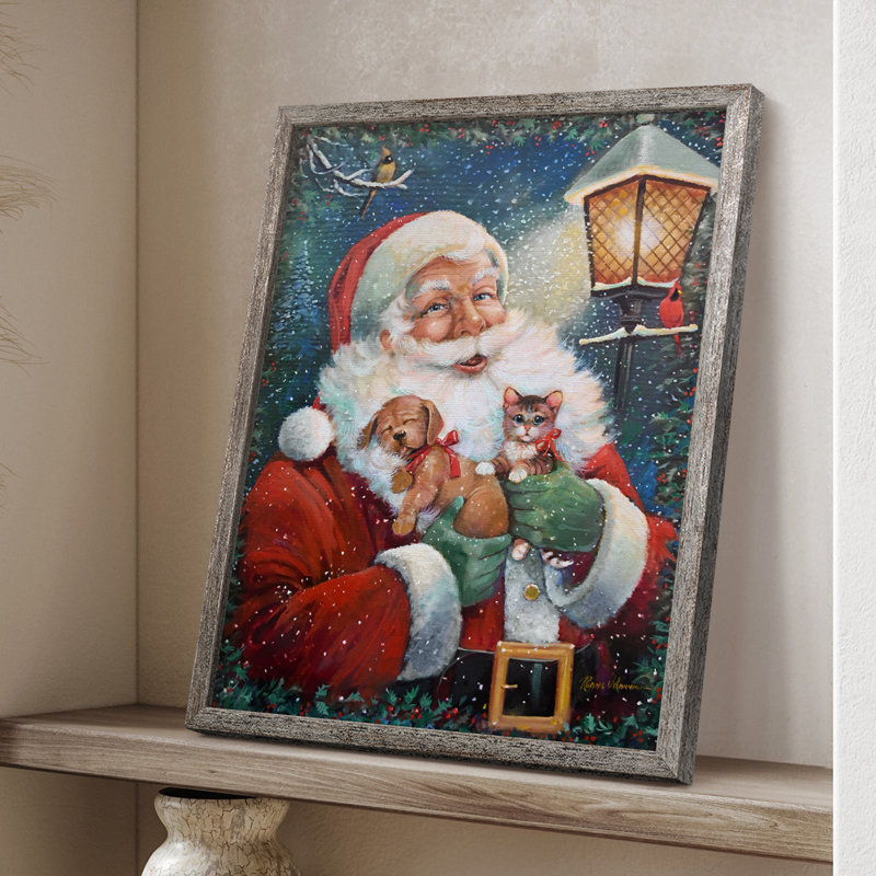 «Santa's Special Livraison», reproduction encadrée - bois massif, H 30 po x l 24 po