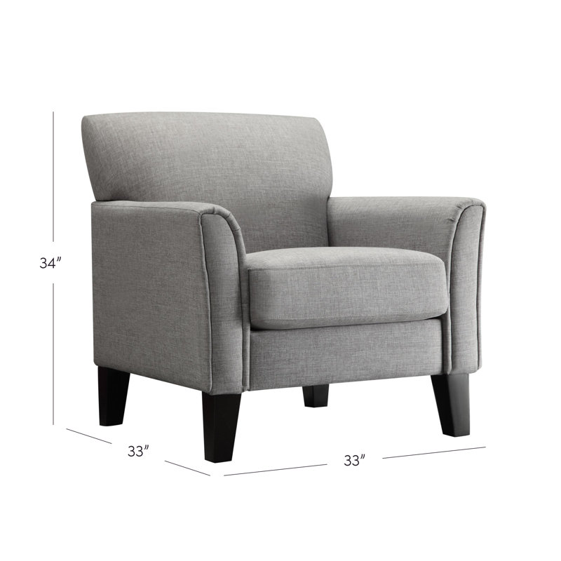 Fauteuil de 33 po de largeur Zaileigh, Lin gris étain