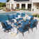 Akadian 9 - Person Patio Conversation Set with 2 Swivel Lounge Chairs