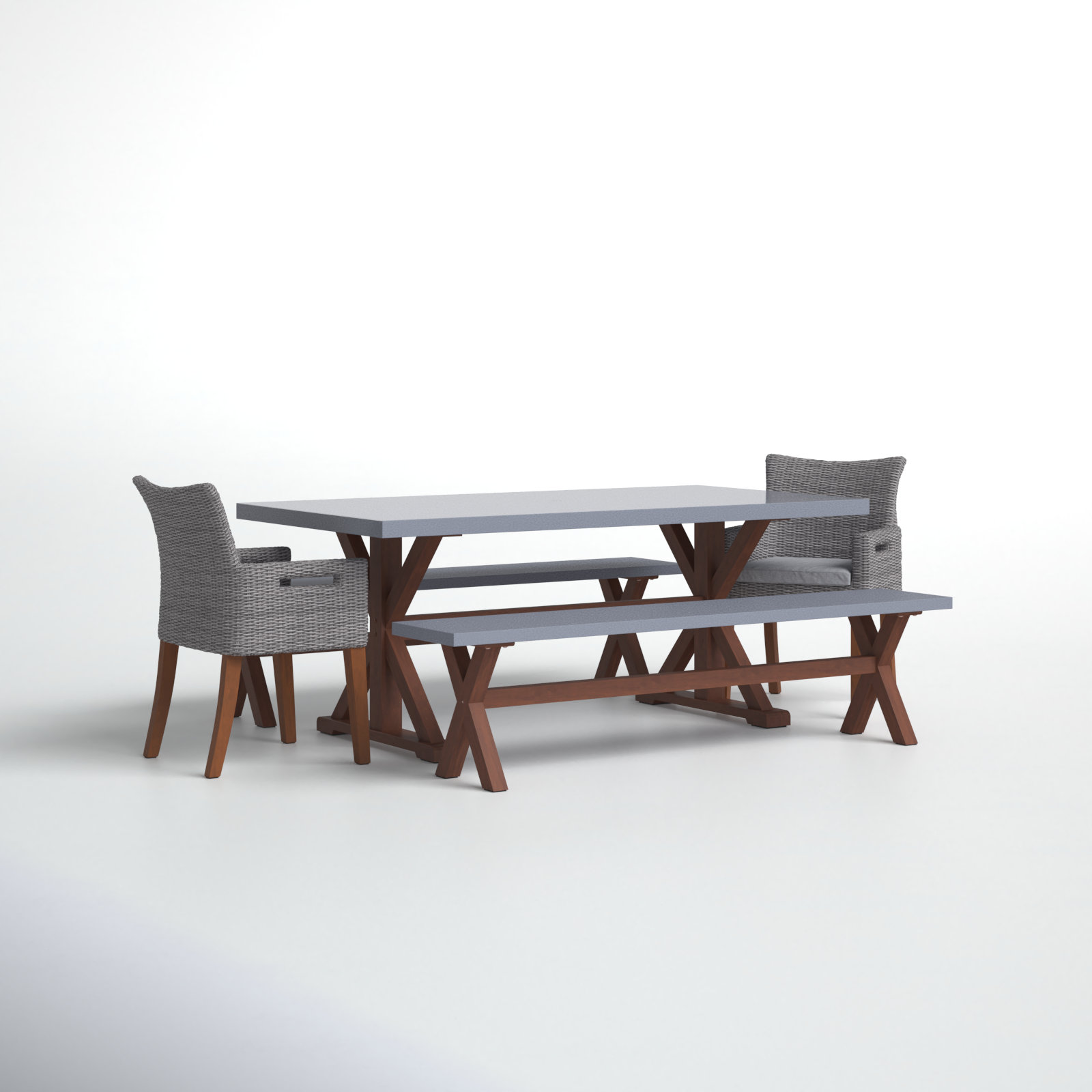 Fleur 74'' Rectangular 8 - Person Outdoor Dining Set with Cushions
