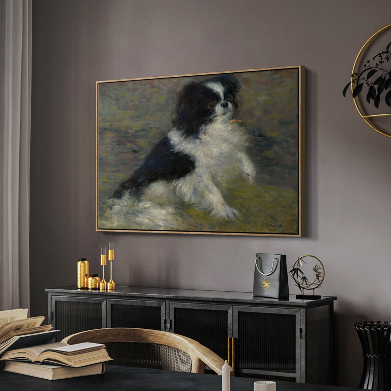 Tama, le chien japonais, v. 1876 - Pierre-Auguste Renoir, toile tendue avec châssis, 26 x 40, Naturel