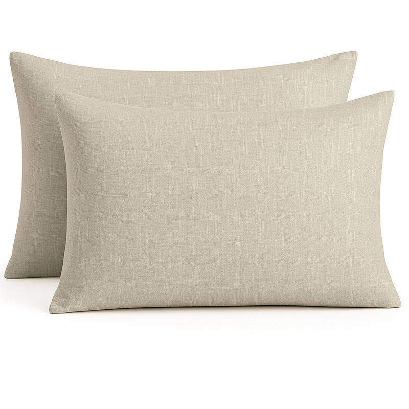 BedVoyage Pillowcase Set - Viscose from Bamboo + Cotton - Breathable & Cozy, King, Sand