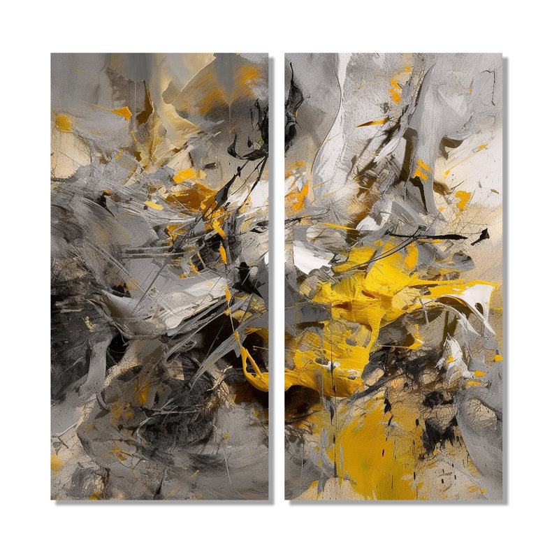 Décoration murale Crysta - Collages abstraits, 20" H x 24" W, Wrapped Canvas, Does Not Apply
